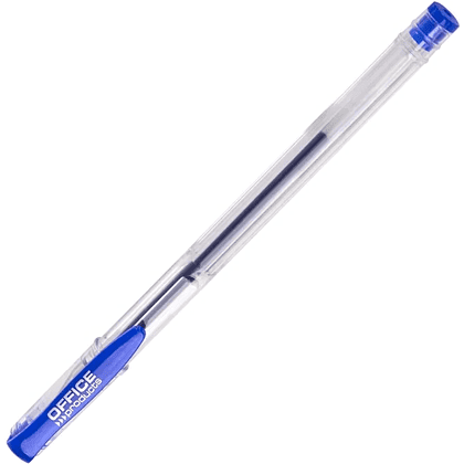 Ручка гелевая "Office Products", 0.5 мм, прозрачный, стерж. синий