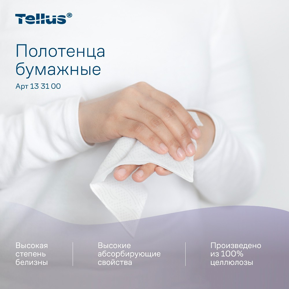 Полотенца бумажные Tellus Синглфолд Премиум, листовые, 2 слоя, 200 листов, H3 - 8