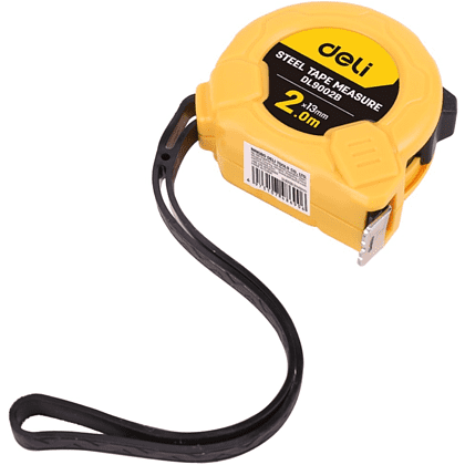 Рулетка Deli YS EDL9002B, 2 м х 13 мм, желтый, черный - 4