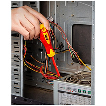 Отвертка диэлектрическая Deli YS EDL5140800, PH1х80 мм, желтый, красный