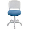 Кресло для детей Бюрократ "CH-W296NX/15-175", ткань, пластик, белый, голубой - 2