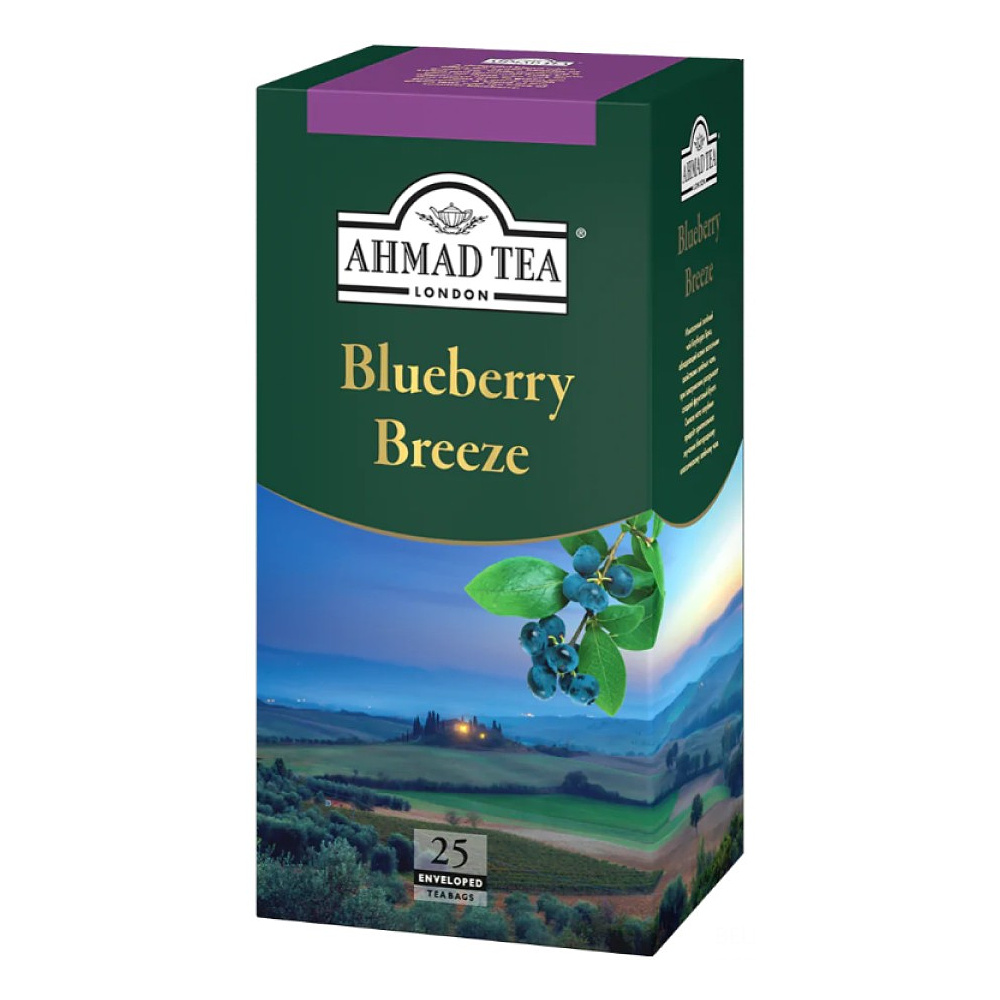 Чай "Ahmad Tea" Blueberry Breeze, 25 пакетиков x1.8 г, зеленый