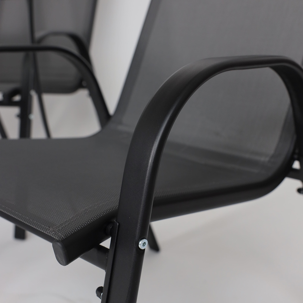 Комплект мебели садовой AksHome SUNBEAM (стол 1 шт, 6 кресел, зонт 1 шт), серый, черный - 17