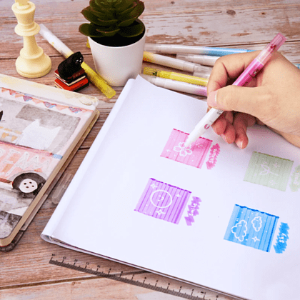 Маркер текстовый двусторонний "Erasable", бирюзовый - 4