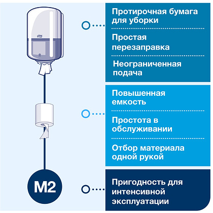 Протирочная бумага ТОРК Стандарт c центральной вытяжкой базовая, М2, 275 м (120166) - 8