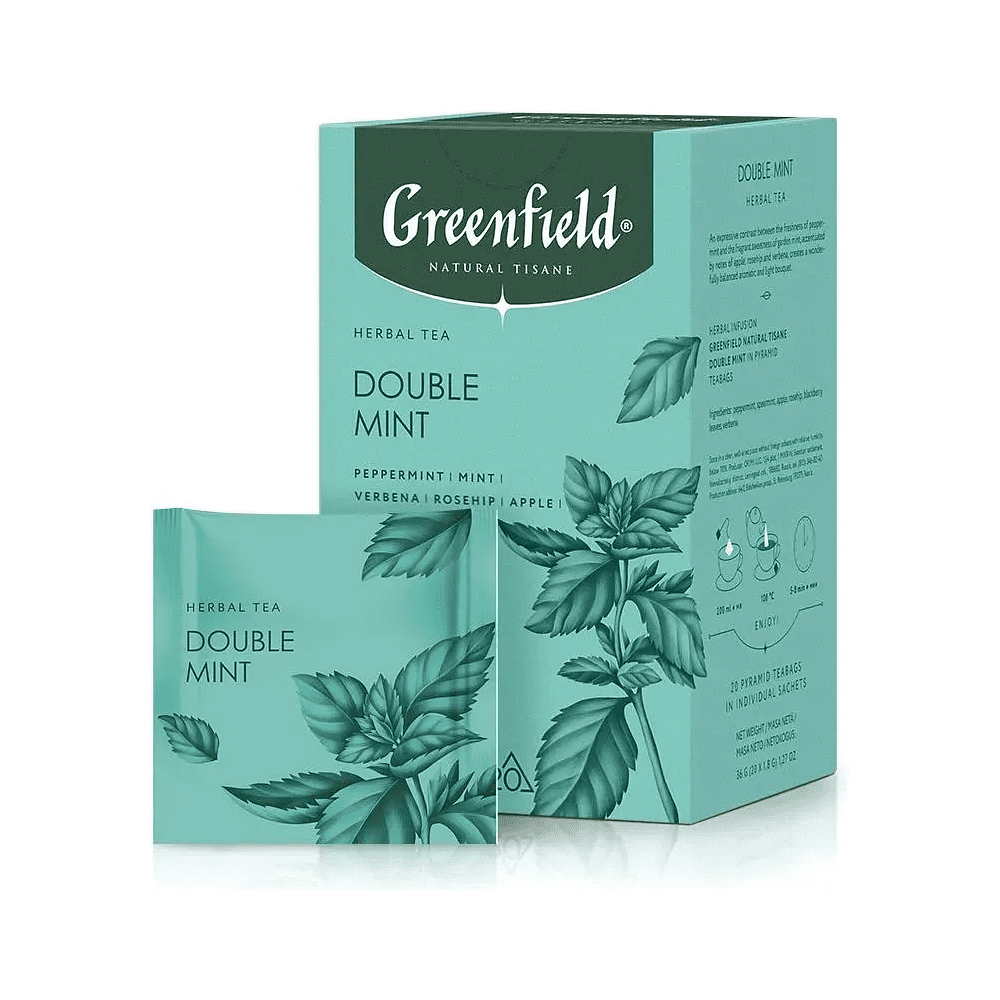 Чайный напиток "Greenfield Tisane Double Mint", 20 пакетиков x 1.8 г, с мятой