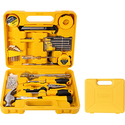 Набор ручного инструмента Deli "EDL1028J", 28 предметов, чемодан, желтый - 2