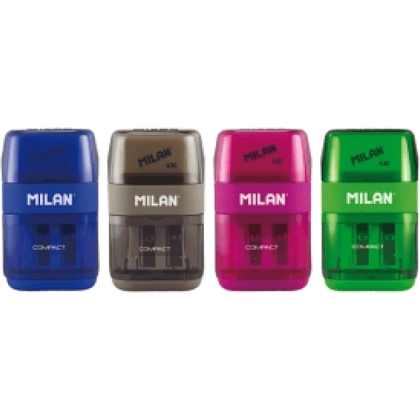 Точилка "Compact" с ластиком, 2 отверстия, с контейнером