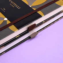 Блокнот Castelli Milano "Oro Circles", А5, 120 листов, линейка, серый, золотистый