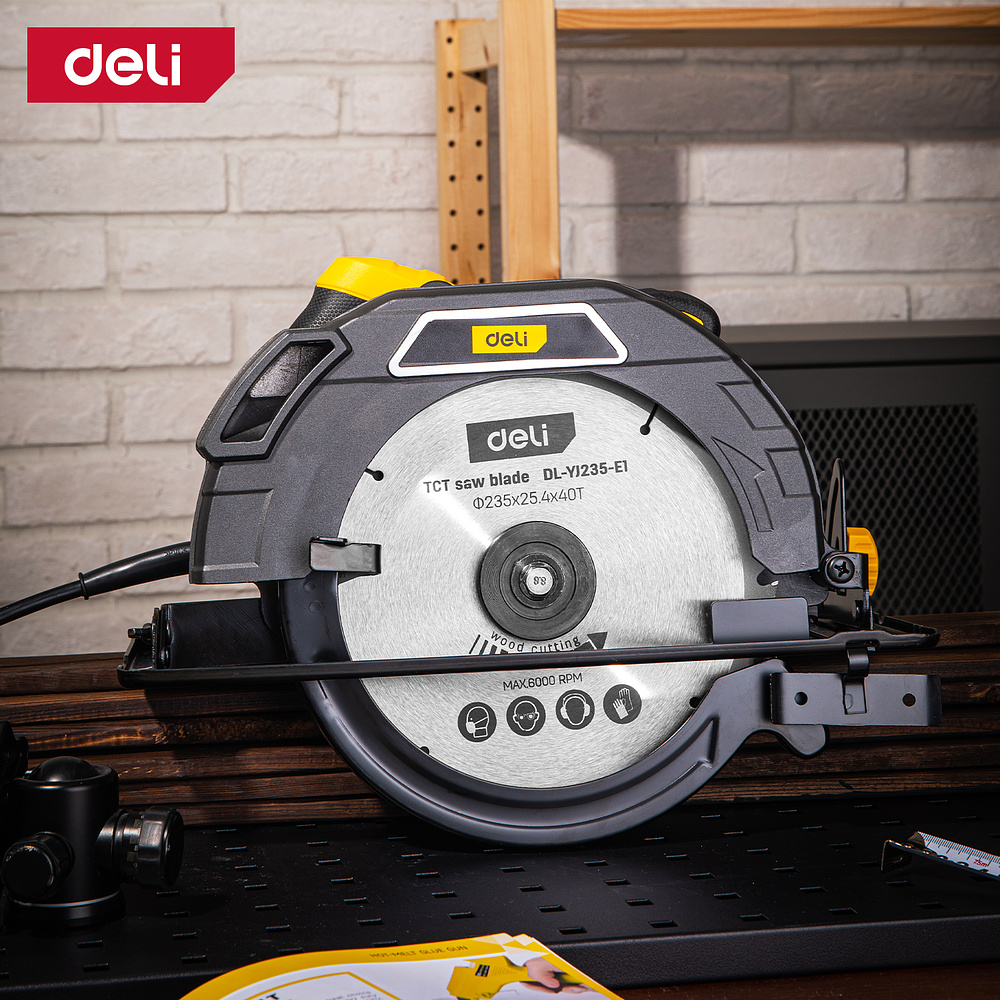 Пила циркулярная Deli YS EDL-YJ235-E1 2200 Вт, 235 мм, глубина до 80 мм - 9