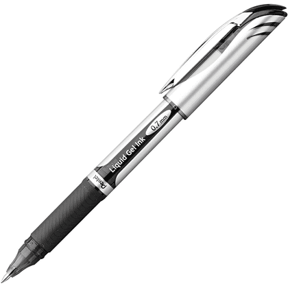 Ручка-роллер "EnerGel BL57", 0.7 мм, черный, серебристый, стерж. черный