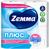 Бумага туалетная Zemma Плюс, 4 рулона, 2 слоя, белый - 2