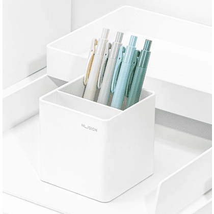 Подставка для ручек "Nusign", пластик, 2 деления, белый - 2