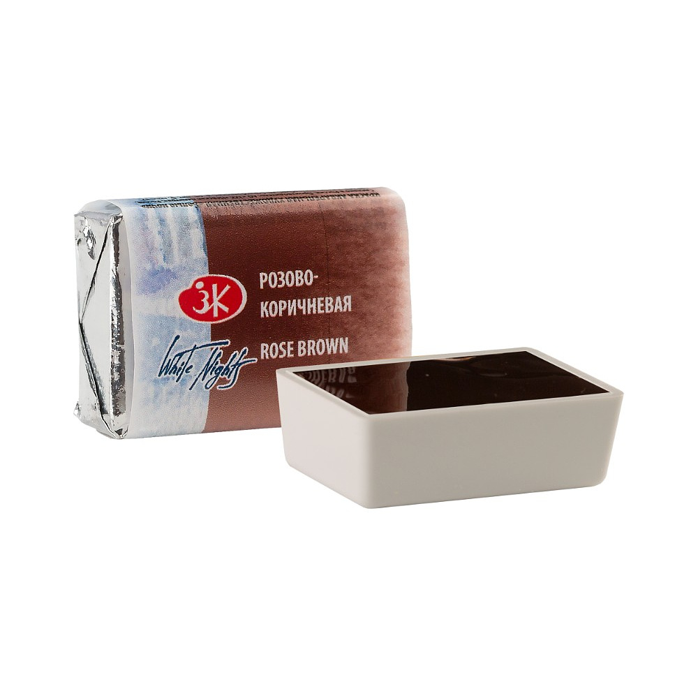 Краски акварельные "Белые ночи", 393 розово-коричневая, кювета
