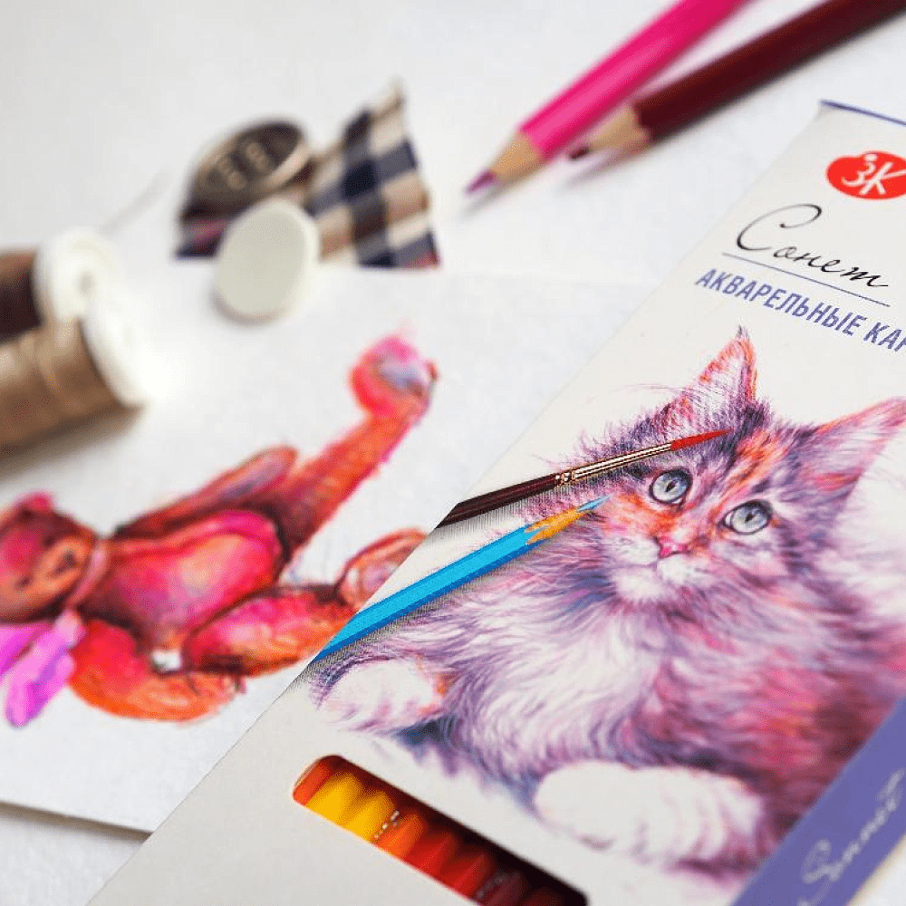 Карандаши акварельные "Сонет", 24 цвета - 3