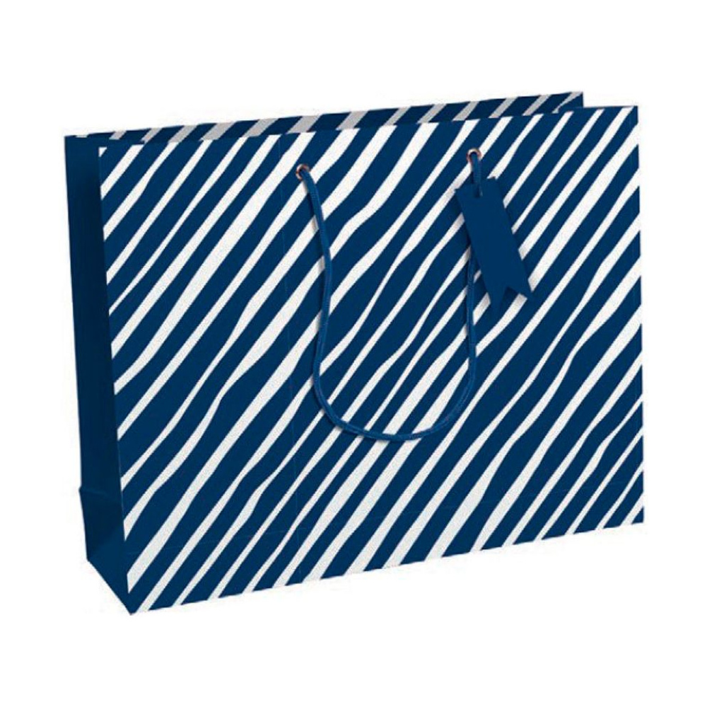 Пакет бумажный подарочный "Men in blue", 37.3x11.8x27.5 см, синий