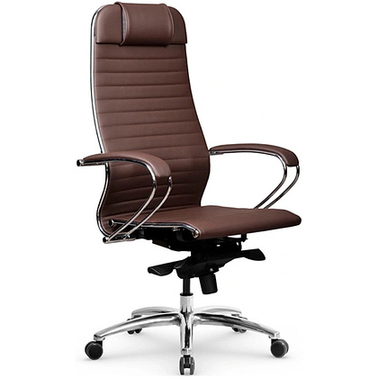 Кресло для руководителя "METTA SAMURAI K-1.04", экокожа, металл, темно-коричневый