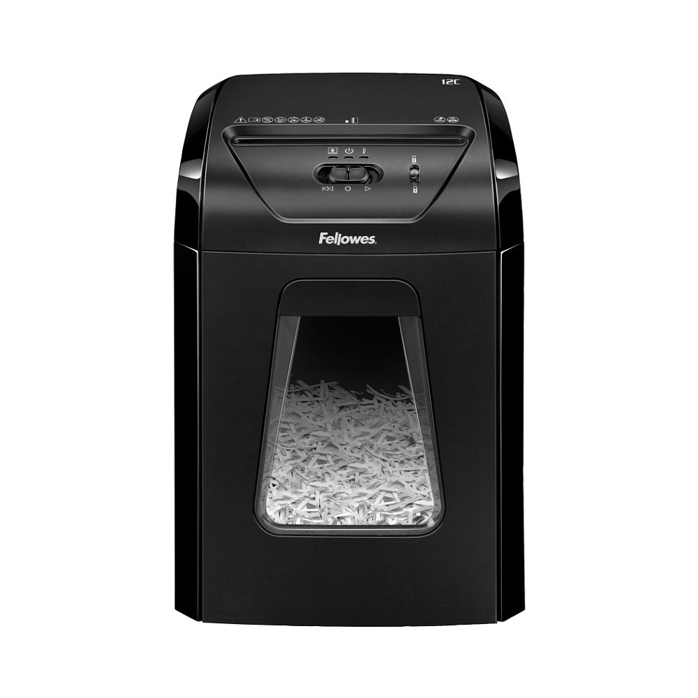 Уничтожитель Fellowes PowerShred 12C, DIN P-4, 4х40мм, 12 листов, 18 литров, Safety Lock