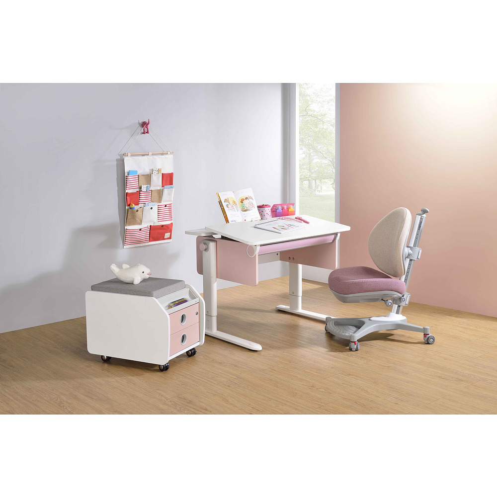 Кресло детское SingBee Cobee 138, ткань, розовый пудровый, пластик, корпус серый, подставка для ног, с чехлом серым - 14