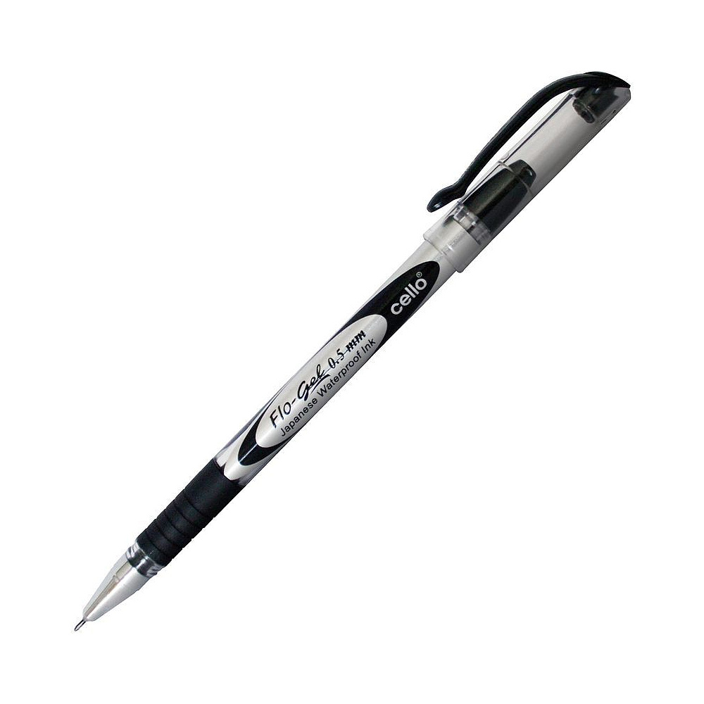 Ручка гелевая "FLOGel Dlx", 0.5 мм, прозрачный, стерж. черный