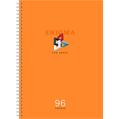 Тетрадь "Enigma", А4, 96 листов, клетка, оранжевый