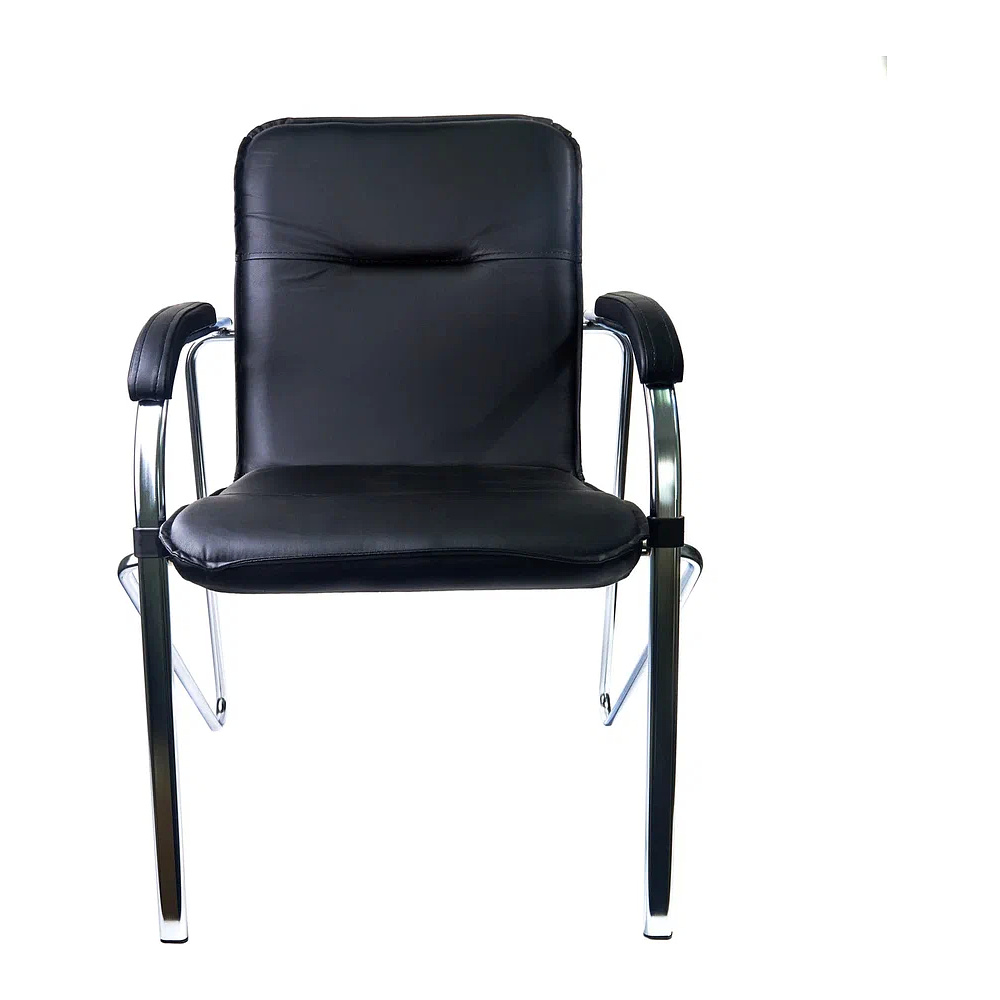 Кресло для посетителей PMK "Samba Pegasso Black", мягкие подлокотники, экокожа - 2