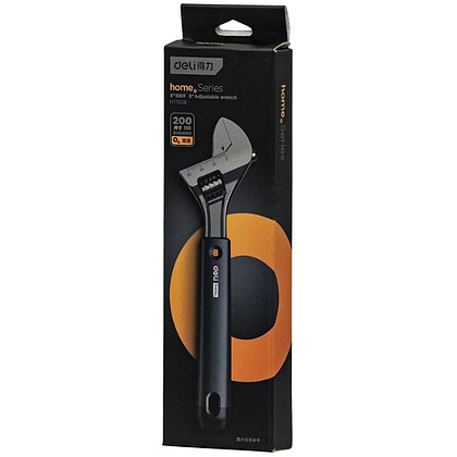 Ключ разводной Deli HS EHT1508, 210 мм, раскрытие губок 0-28 мм, Soft Touch, черный - 9