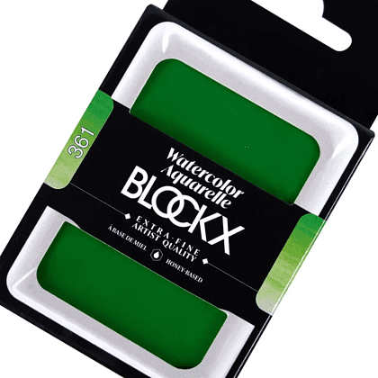 Краски акварельные "Blockx. Giant pan", 361 травяной зеленый, 18 мл., кювета - 3