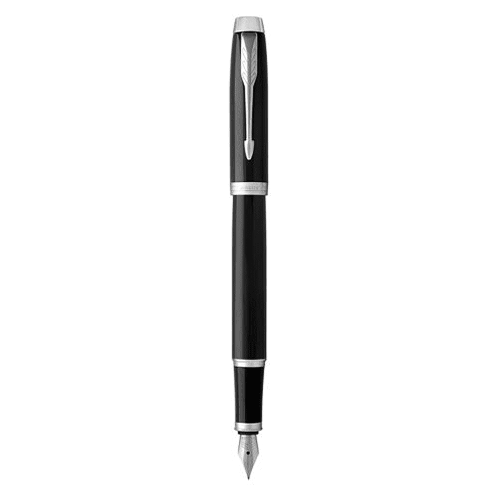 Ручка перьевая Parker "IM Black Lacquer CT", M, металлическая, подарочная упаковка, черный, патрон черный - 4