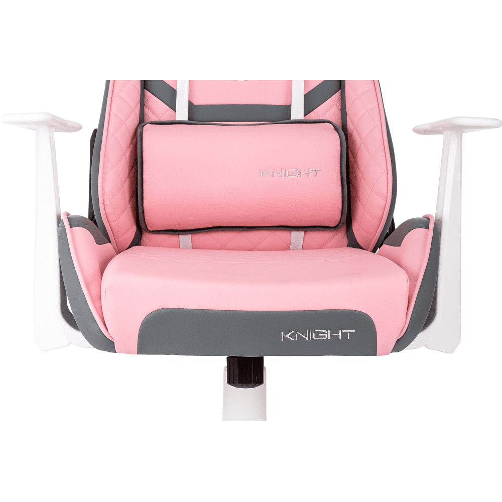 Кресло игровое Бюрократ Knight "Catzy", экокожа, пластик, серый, розовый - 17