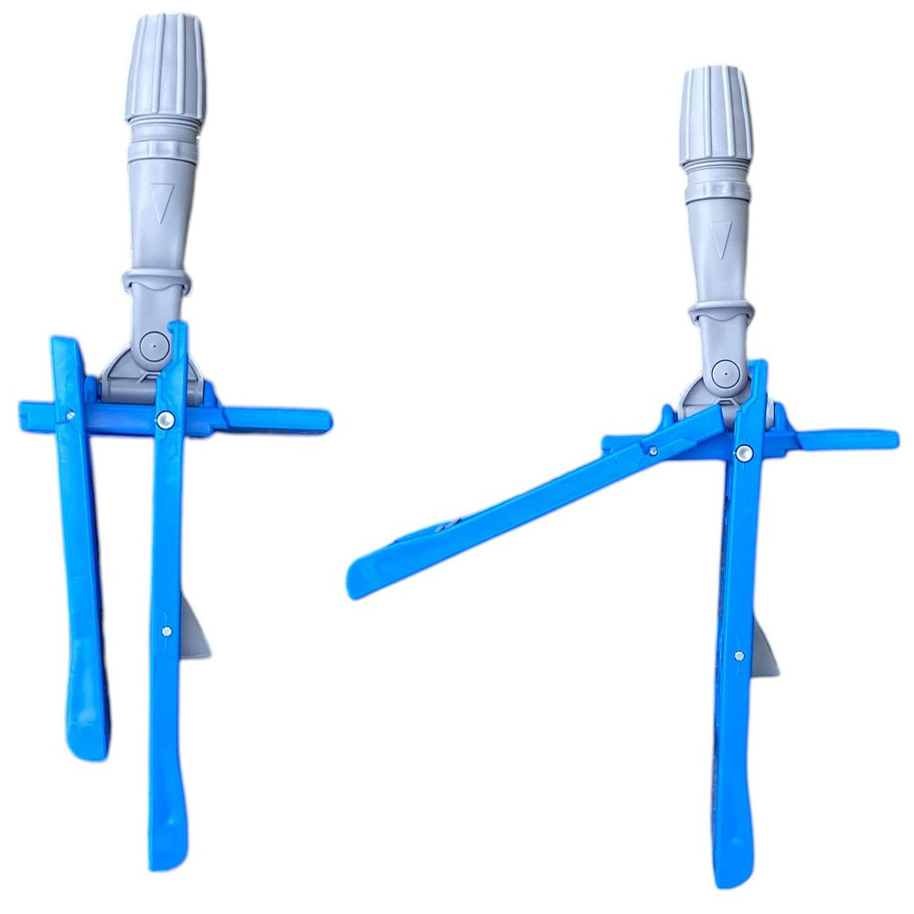 Держатель для мопов с зажимами, 40 см, серый, синий - 4