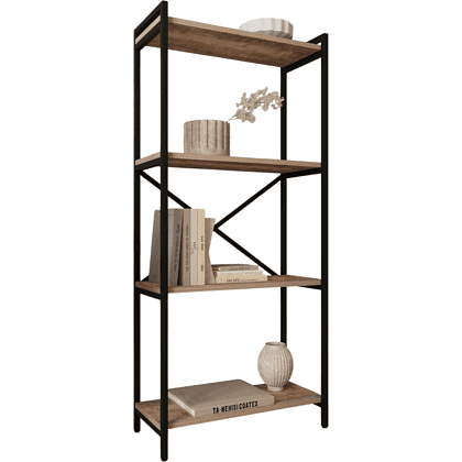 Стеллаж ALLERD RION, черный муар, 675х300х1500, австралийское дерево