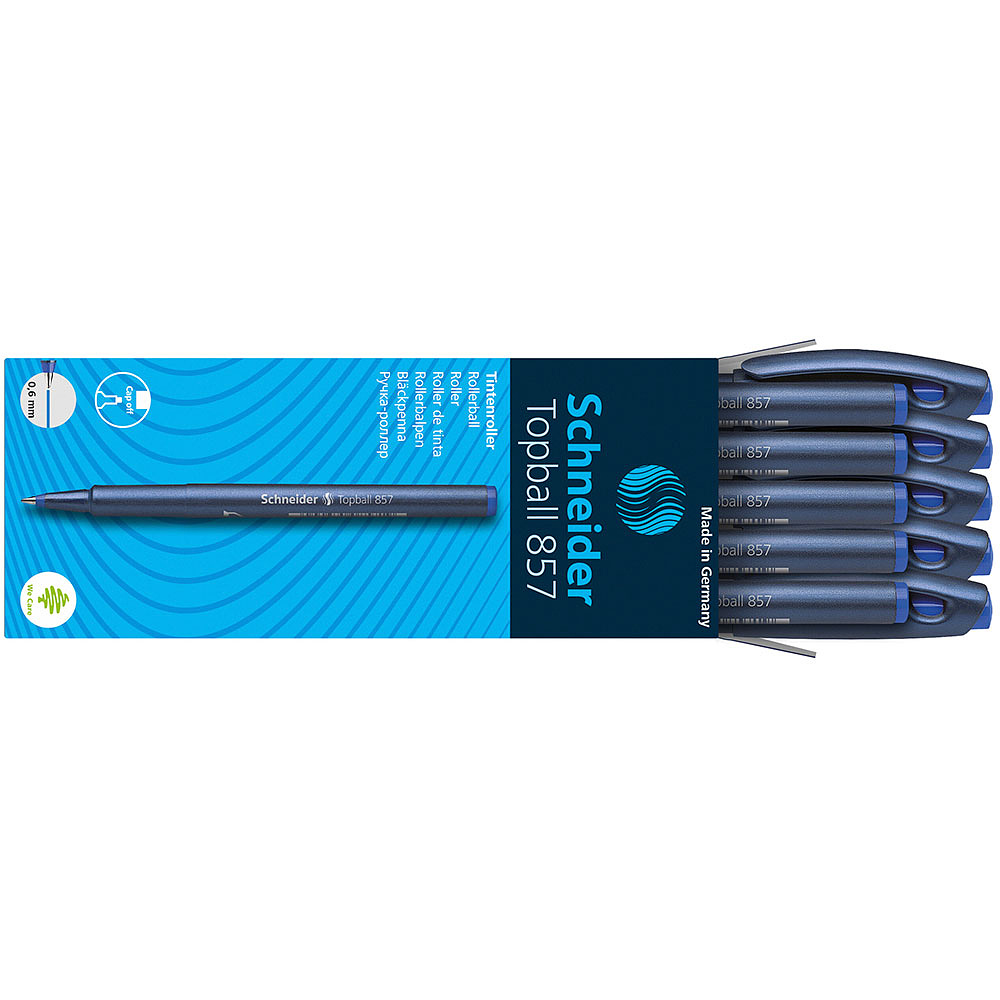 Ручка-роллер "Schneider Topball 857", 0.6 мм, синий, стерж. синий - 5
