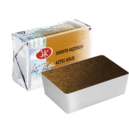 Краски акварельные "Белые ночи", 968 золото ацтеков металлик, кювета