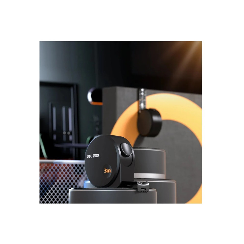 Рулетка Deli HS EHT8316, 3 м х 16 мм, Soft Touch, черный - 22