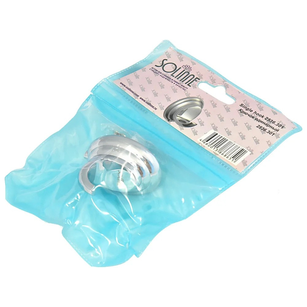 Крючок одинарный Solinne Classic 15011, хром - 10