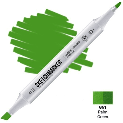 Маркер перманентный двусторонний "Sketchmarker", G61 зеленая пальма