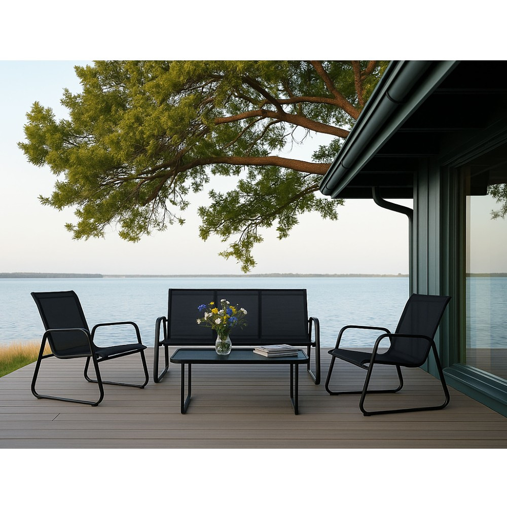 Комплект мебели садовой AksHome VERANDA (кресло 2 шт, диван 1 шт, стол 1 шт), черный - 21