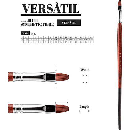 Кисть для рисования "Escoda Versatil Brush L/H 3042", синтетика, "кошачий язык", №20 - 3