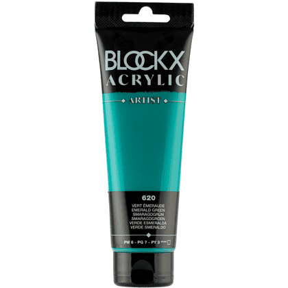 Краски акриловые "Blockx", 620 изумрудный зеленый, 120 мл