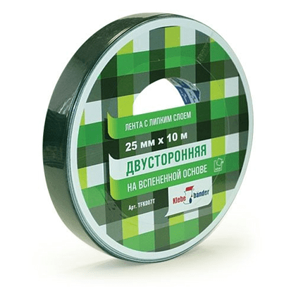 Лента клейкая двусторонняя на вспененной основе 25мм х 10м Klebebander TFK007T, в и/у