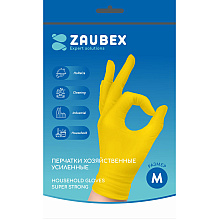 Перчатки хозяйственные латексные Zaubex, усиленные