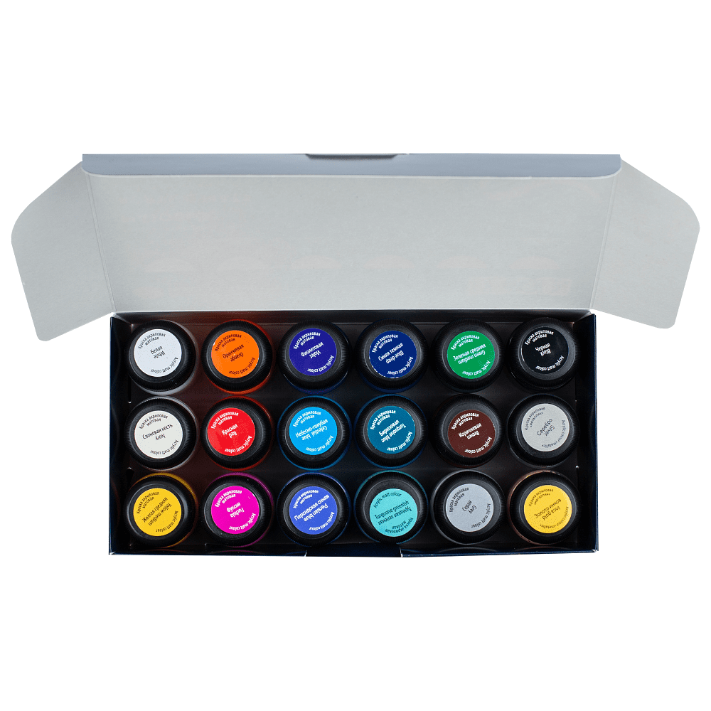 Краска акриловая матовая "Декола", набор 18 цветов, 20 мл, банки - 5