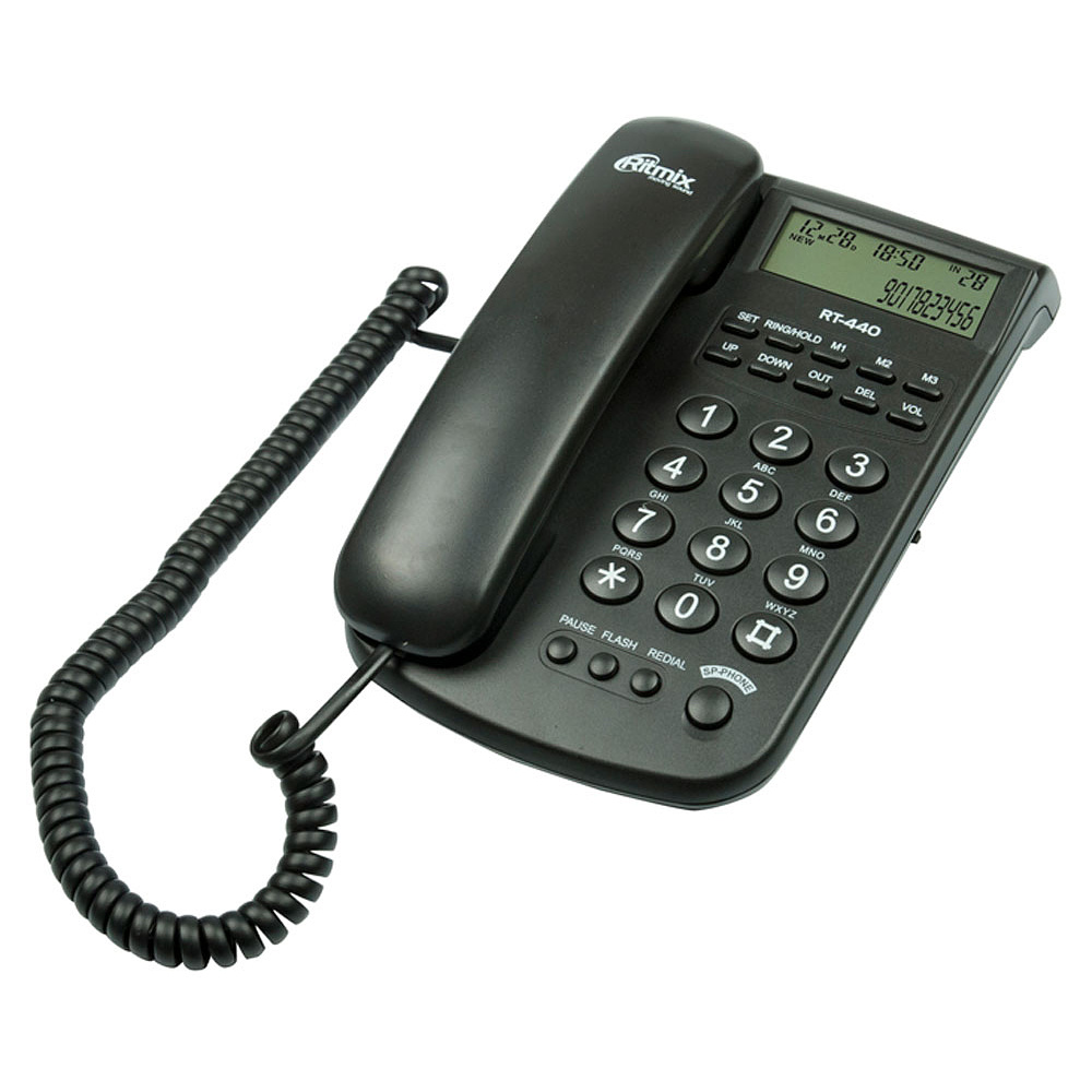 Проводной телефонный аппарат Ritmix RT-440, черный