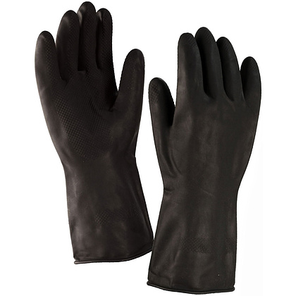 Перчатки кислотощелочестойкие, тип 1, К80 Щ40, р-р 3, черный