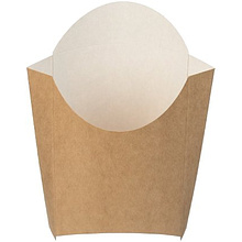 Контейнер бумажный для картофеля фри, 84х54х120 мм, 400шт/упак, крафт