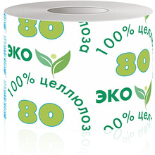 Бумага туалетная со втулкой, 80 м, целлюлоза