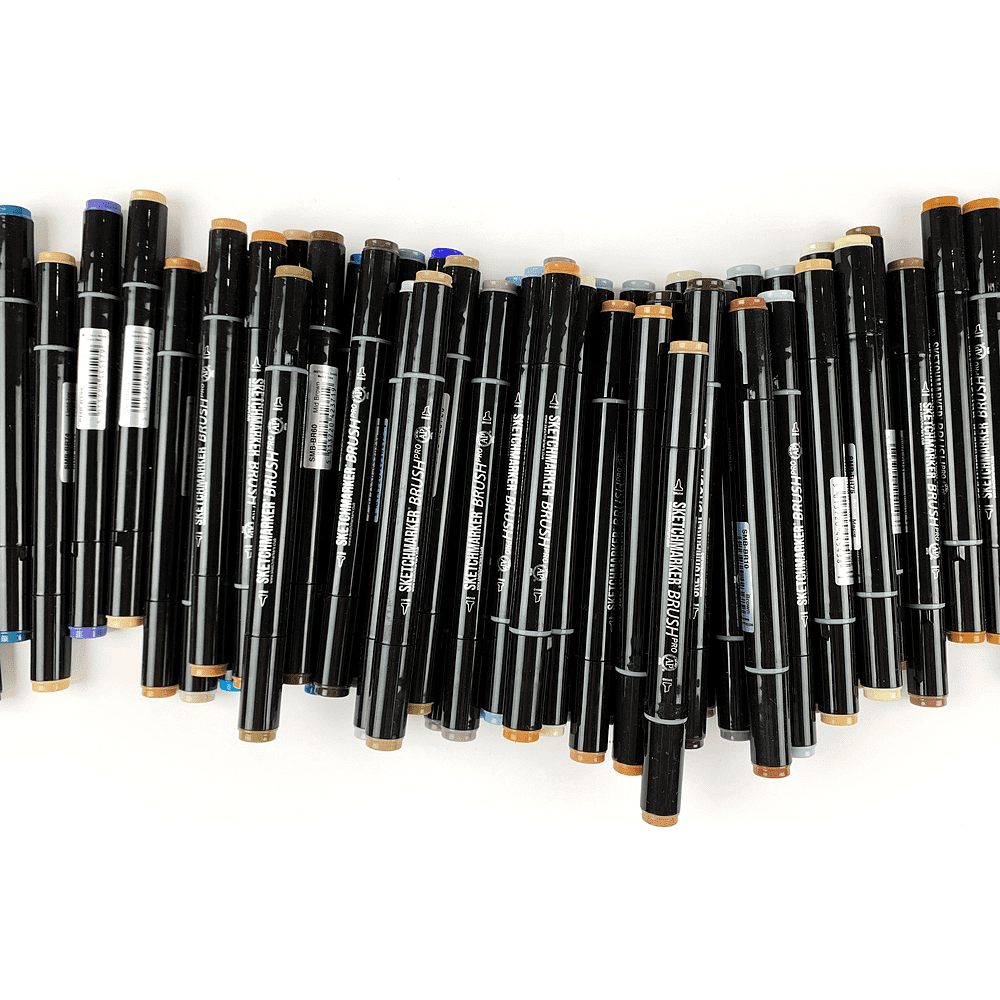 Маркер перманентный двусторонний "Sketchmarker Brush", BG54 мрамор - 4