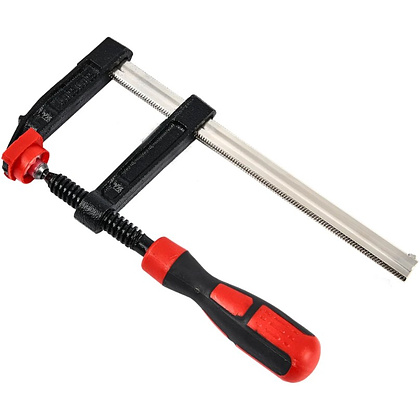 Струбцина "Deli" усиленная 50х250 мм, черный, красный