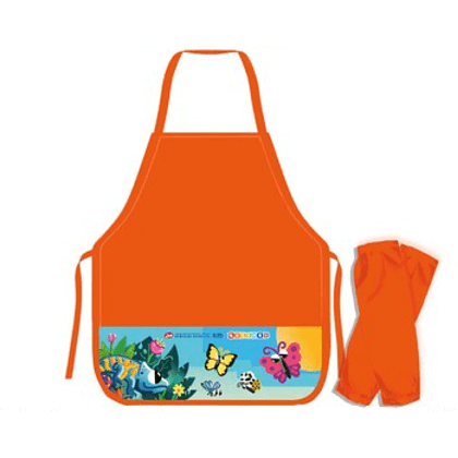 Фартук для труда "Цветик. Бабочки", с нарукавниками, красный